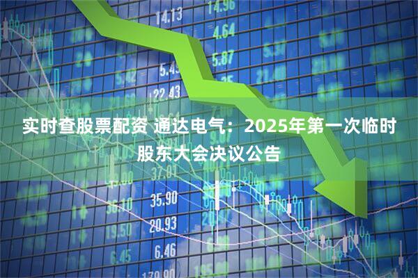 实时查股票配资 通达电气：2025年第一次临时股东大会决议公告